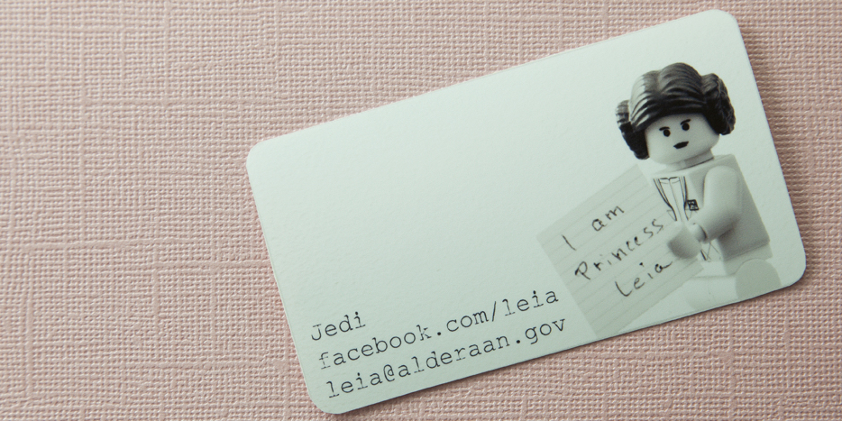 picture of Princess Leia's business card
